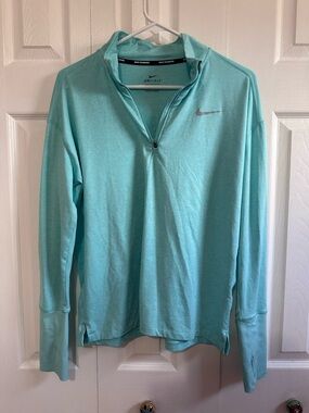 Nike Light Aqua Long-Sleeve Dri-FIT Quarter-Zip Pullover